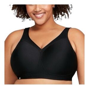 Glamorise Women's Magic Lift Seamless Sports Bra Wire free #1006 44B NWOT Black